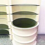 Modular plastic and glass bookcase/bar, Italy, 1970s