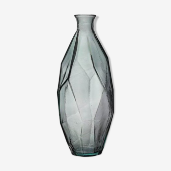 Vase en verre gris "origami"