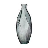 Vase en verre gris "origami"