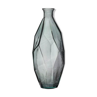 Vase en verre gris "origami"