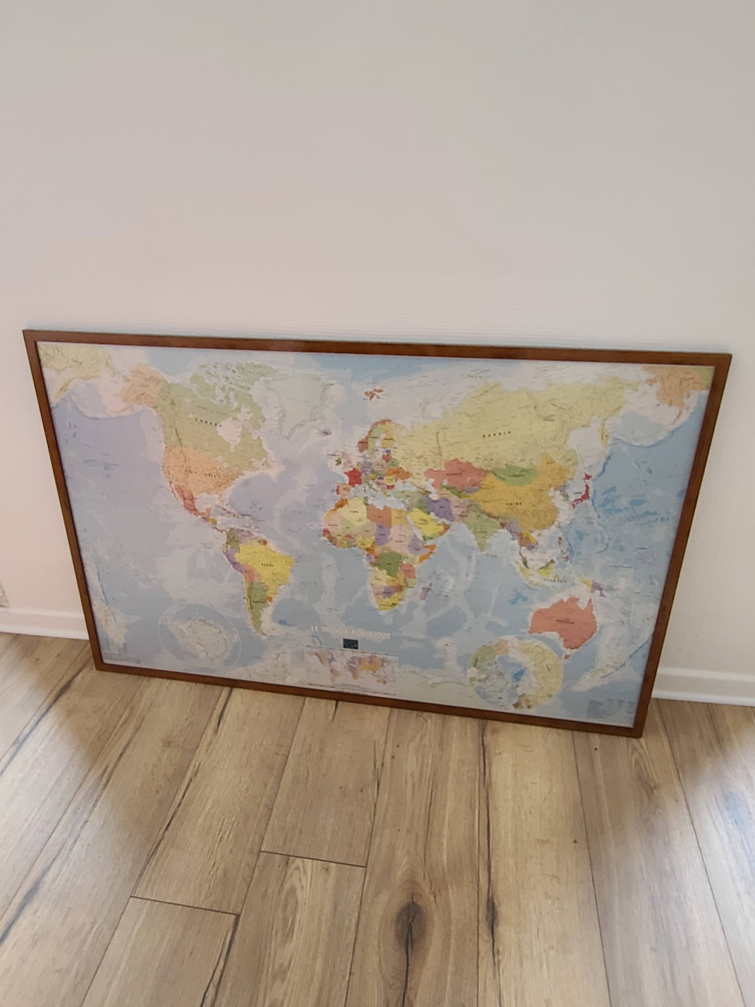 Decorative Framed World Map