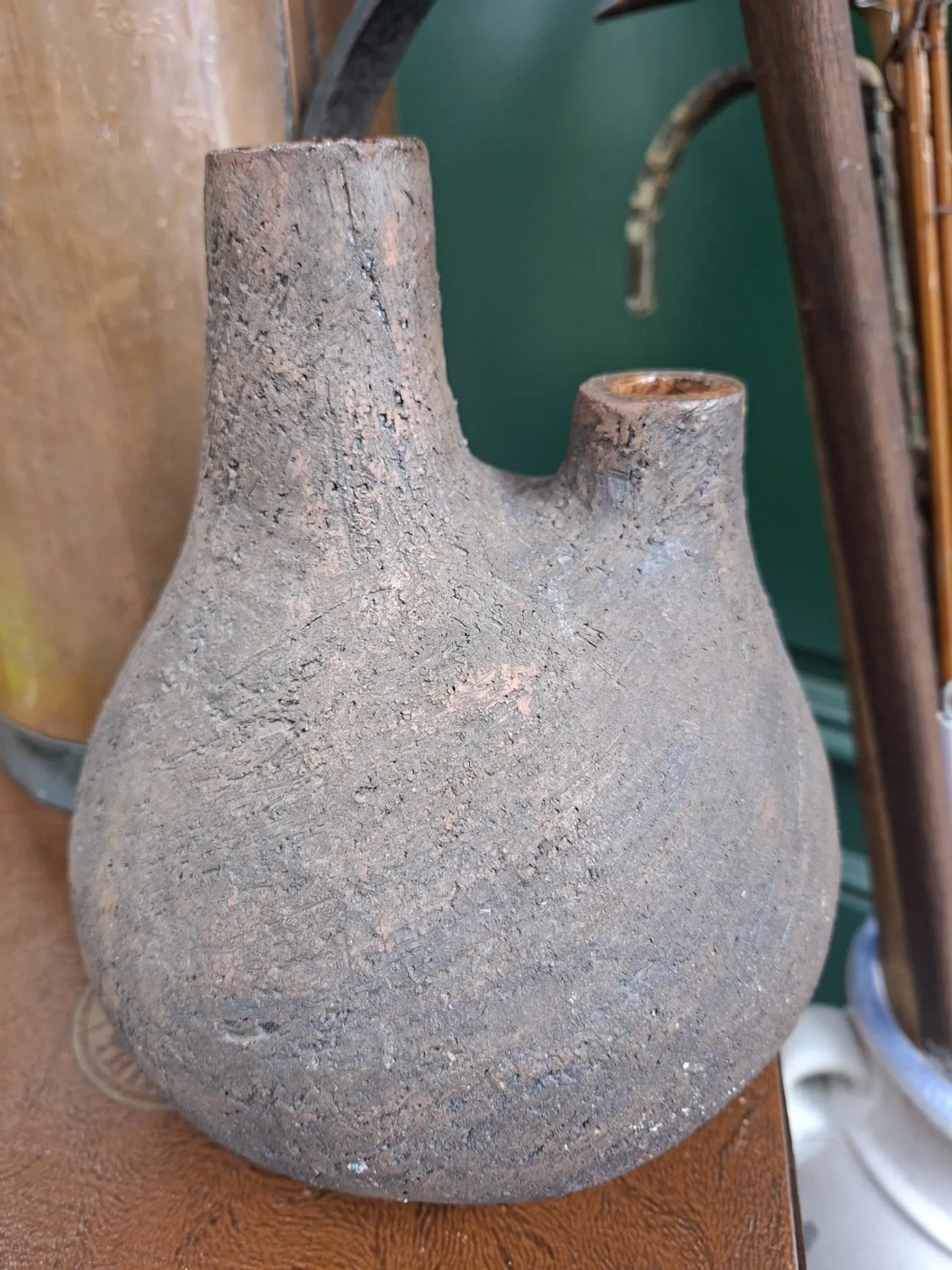 Brutalist Double Ceramic Vase