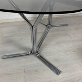 Table verre acier