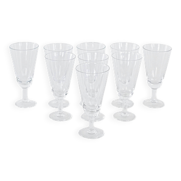 Set of crystal glasses, Danish design, 1970s, manufactured in Denmark
