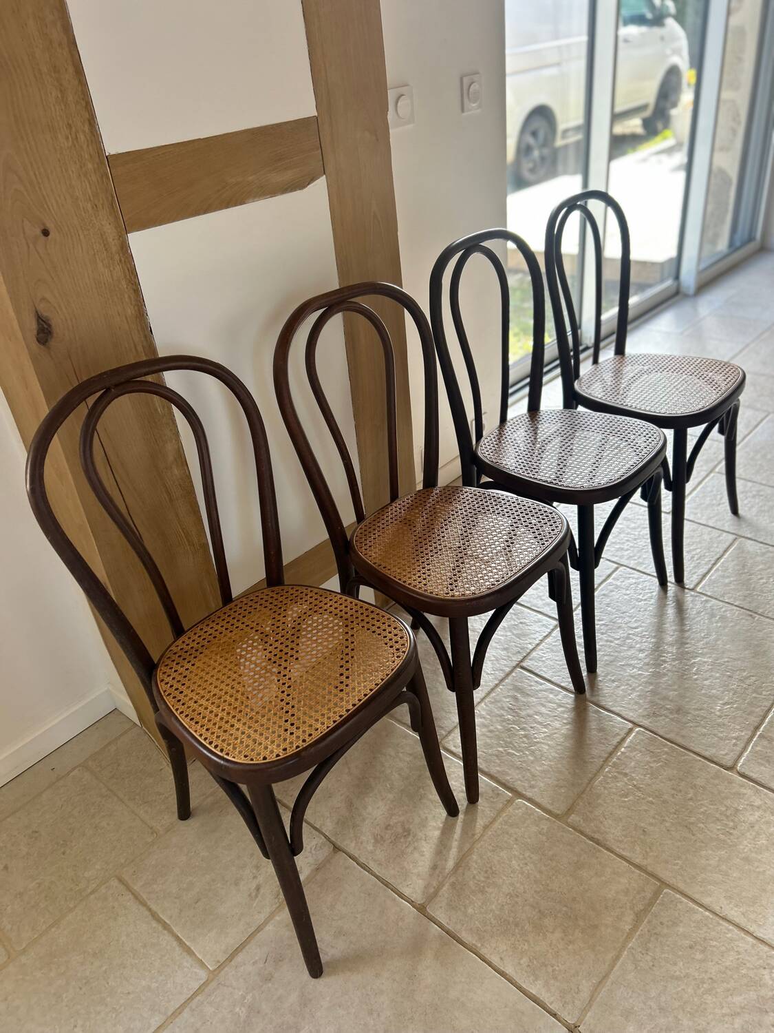 Vintage cane bistro chairs