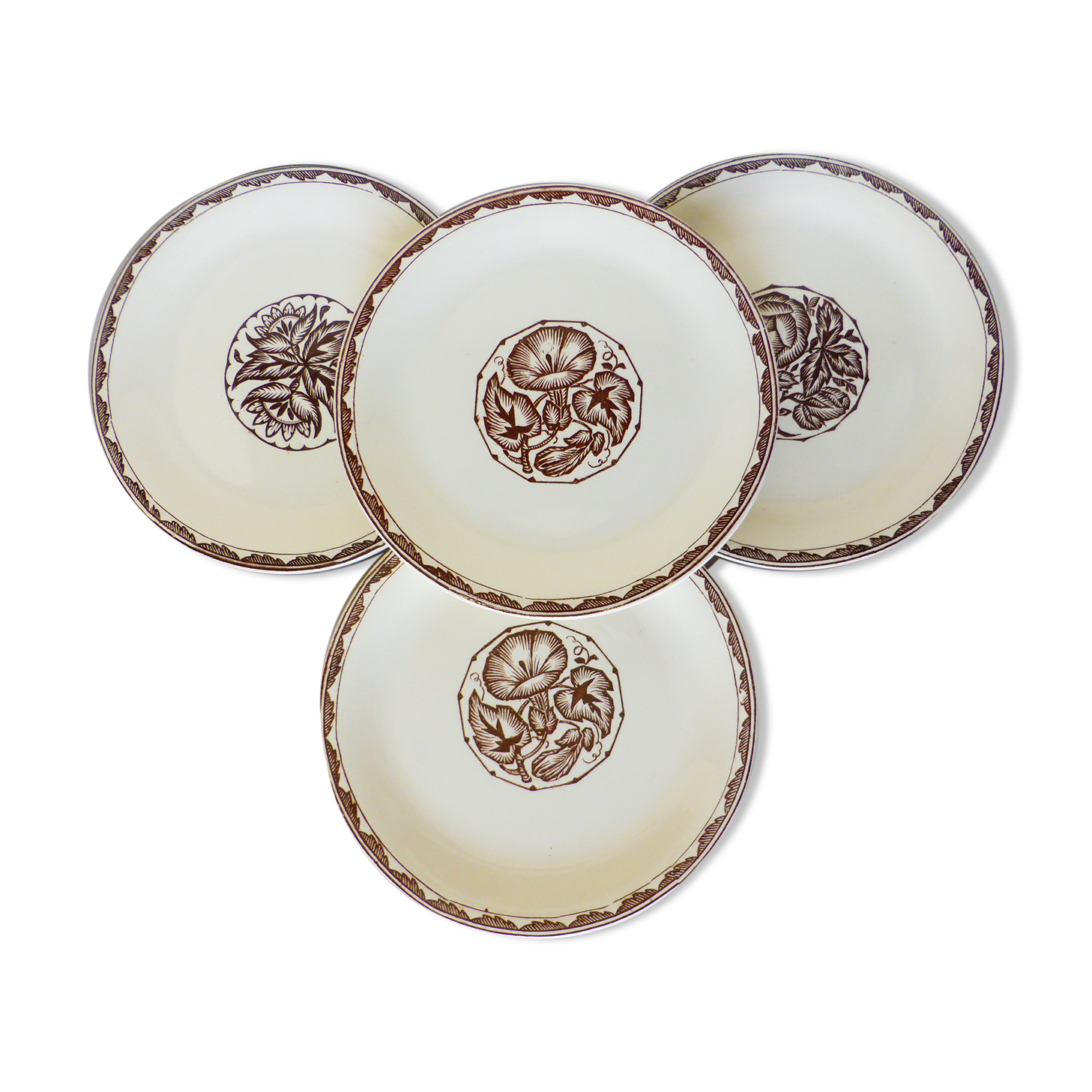 4 dessert plates from Sarreguemines, Argonne model 210706