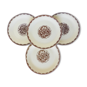 4 dessert plates from Sarreguemines, Argonne model 210706