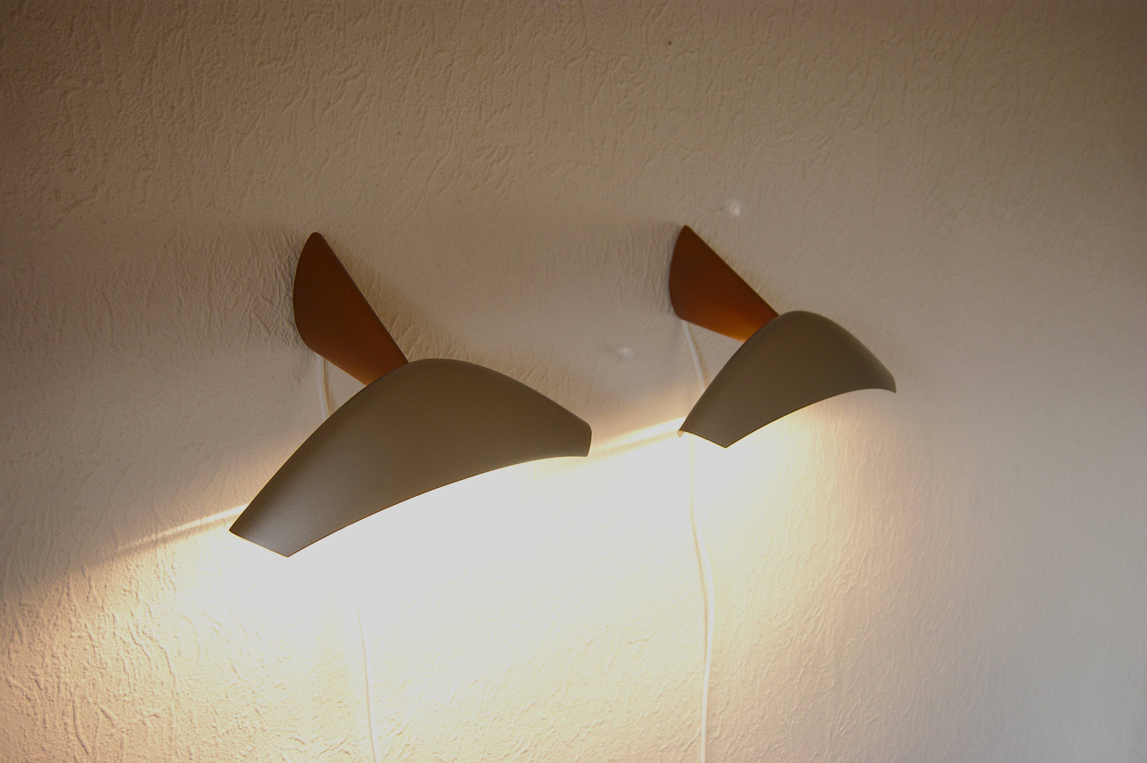 Pair of Italian design wall sconces - design by Josep Lluscà for Arteluce / Flos - 1990s.