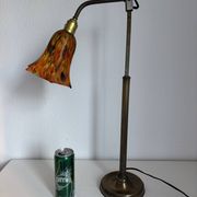 Vintage 1900 Clichy glass paste lamp, brass workshop desk - 60 cm
