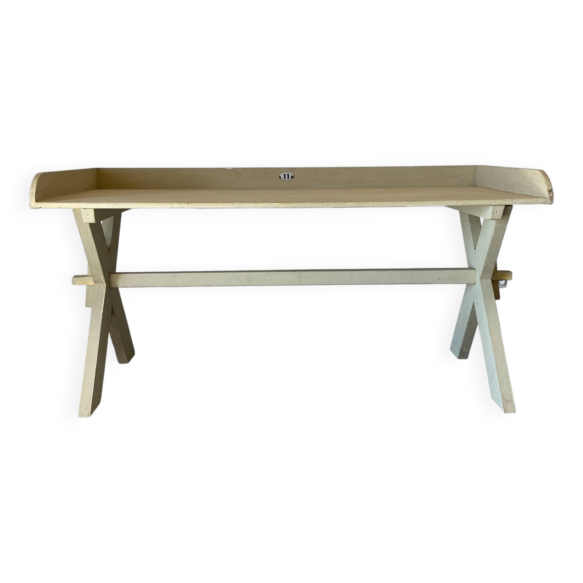 XXL vintage desk with water green patina