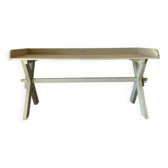 XXL vintage desk with water green patina