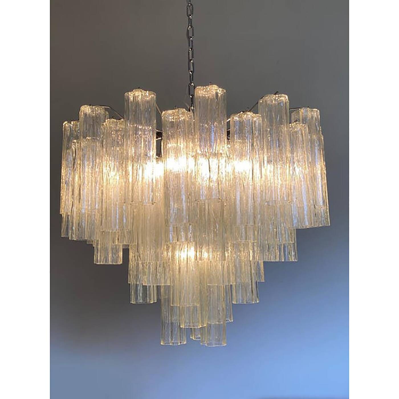 Contemporary Champagne “Tronchi” Murano Glass Chandelier