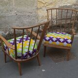 Pair of Baumann fan chairs, 1960