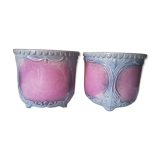 Duo of cache pots art nouveau in dabbling