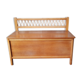 Toy box, 60's light wooden bench