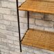 Wall shelf or stand metal and rattan 1950 a 70