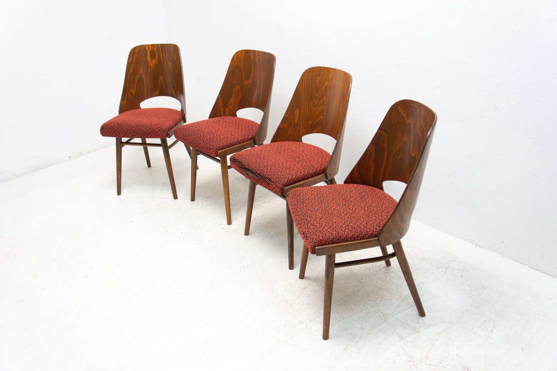 4 mid century dining chairs by Radomír Hofman, 1960´s, set of 4