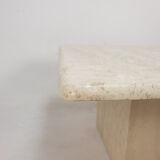 Italian Travertine Coffee Table, 1980s