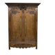 19th-century Norman wedding armoire in blonde oak.
