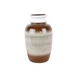 Vase vintage allemagne de l’ouest céramique émaillée crème marron 33cm