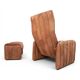 De Sede Ds 50 Buffalo Leather Patchwork Lounge Chair with Ottoman, 1970