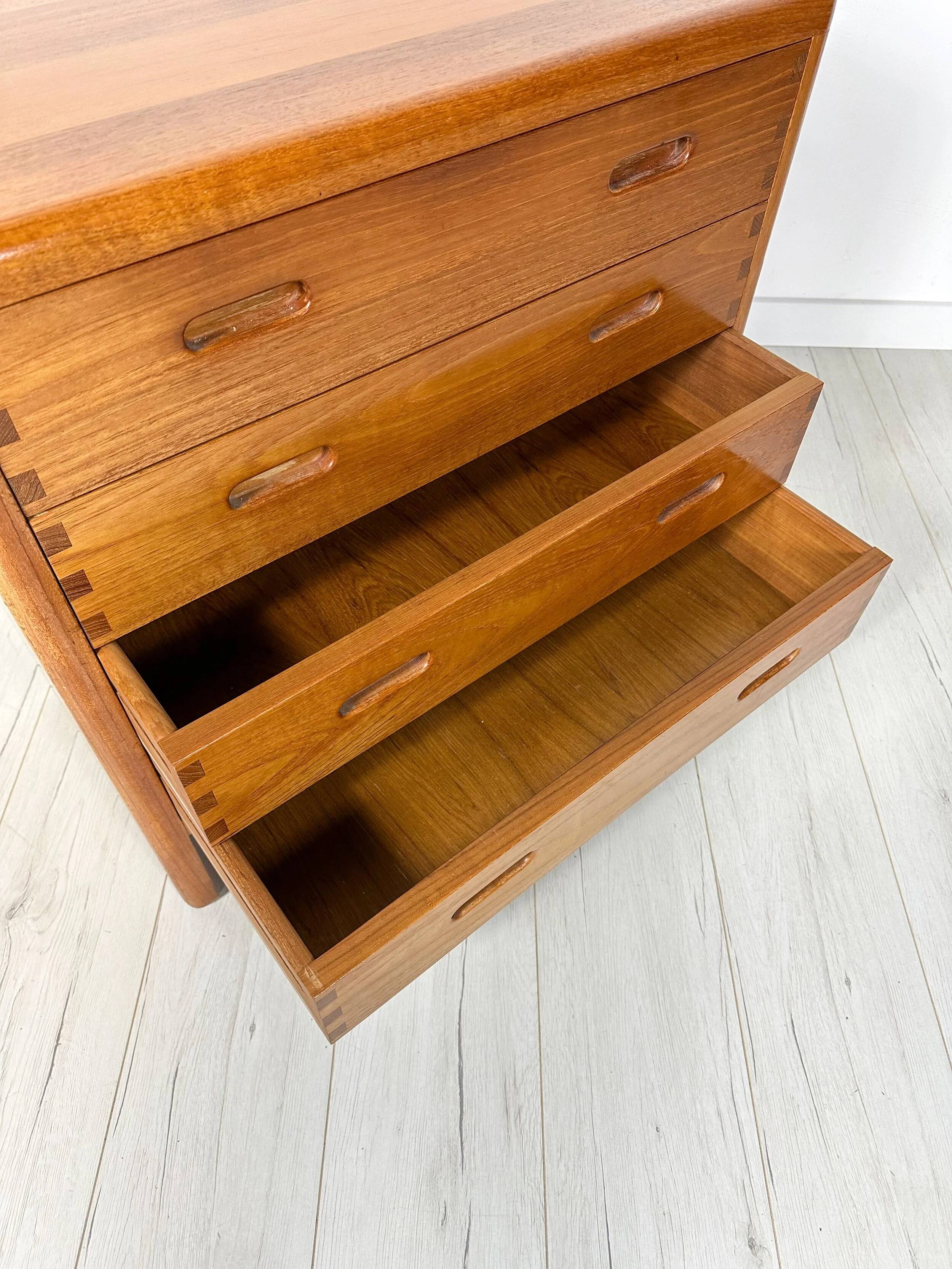 1960s Vintage Danish Teak Dresser Chest of Drawers by Niels Bach