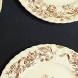 12 iron earthenware dessert plates, longchamp ribbons model