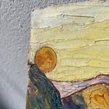 Old landscape painted with a knife