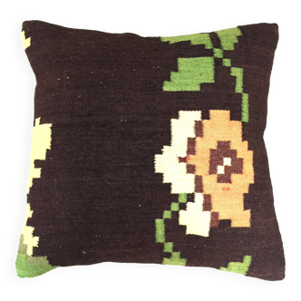 Taie d'oreiller coussin fait main floral 40x40cm 2 pièces