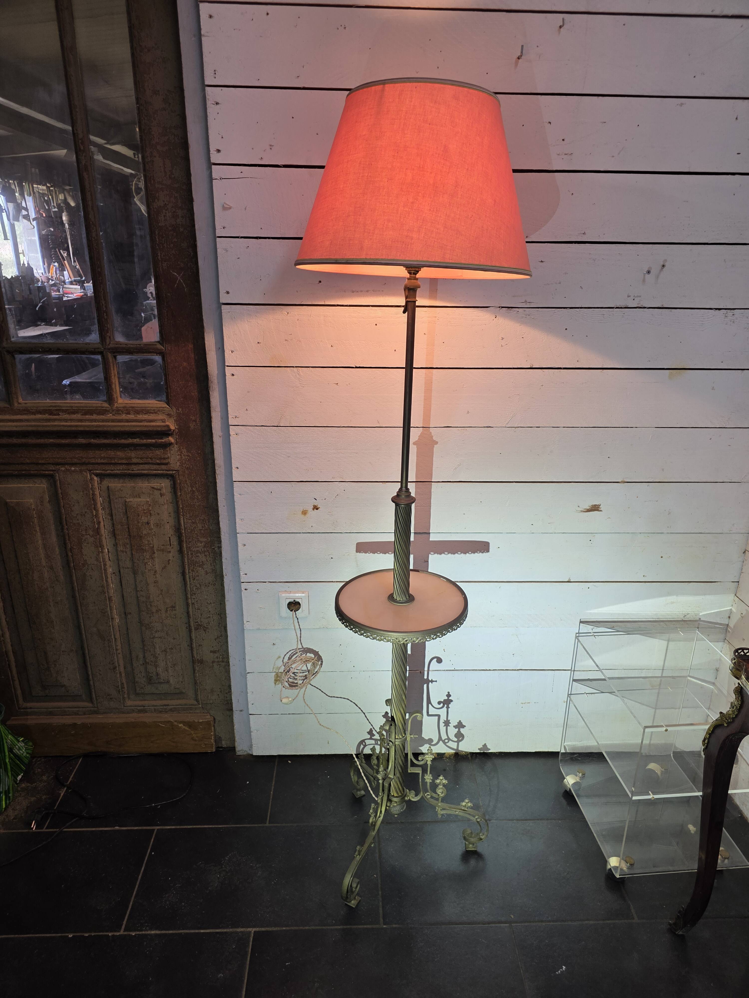 Napoleon III floor lamp in bronze and brass