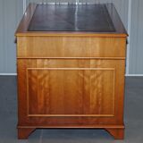 Vintage satin wood partner desk with leather top.