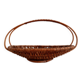 Panier plat en osier tressé