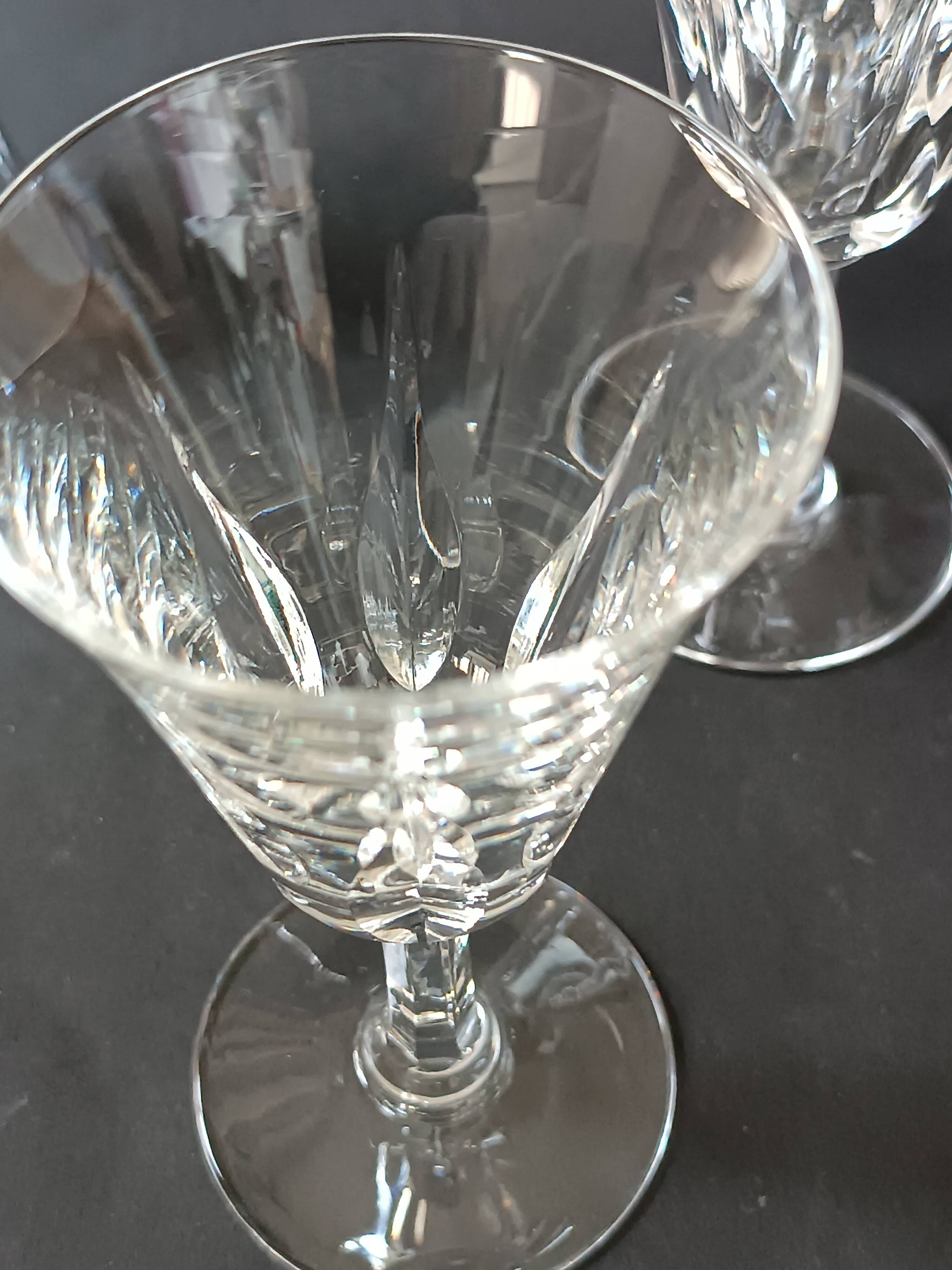 6 crystal stem glasses Cerdagne service Saint Louis vintage