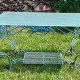 Old console table wrought iron and glass