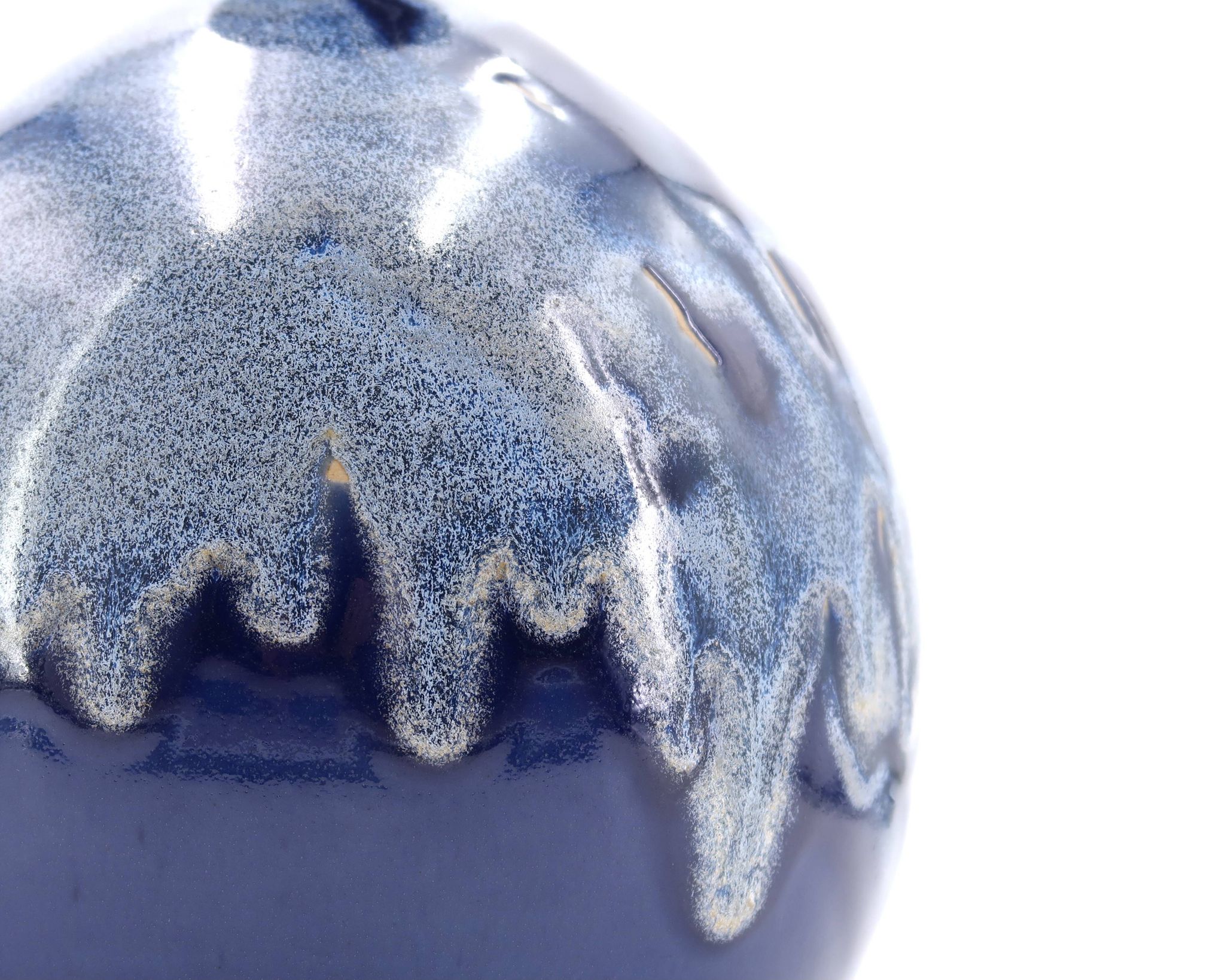 Lampe de potier en céramique fat lava bleu, années 70