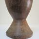 solid wood vase carved brutalist vintage