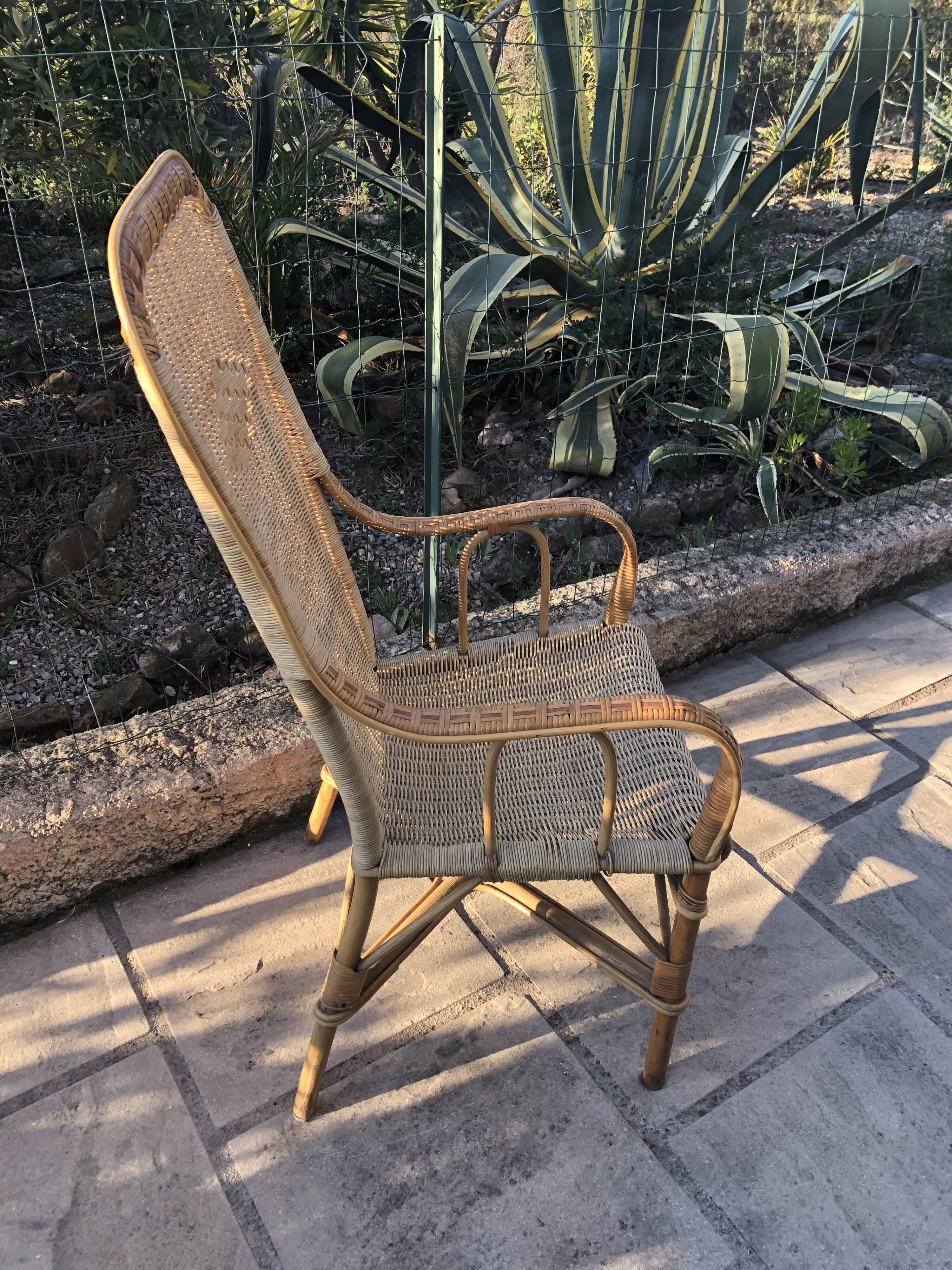 Vintage rattan armchair