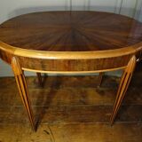 Oval Art Deco side table inlaid with a star, Sue & Mare style, circa