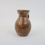 Brown speckled stoneware pitcher in very good condition