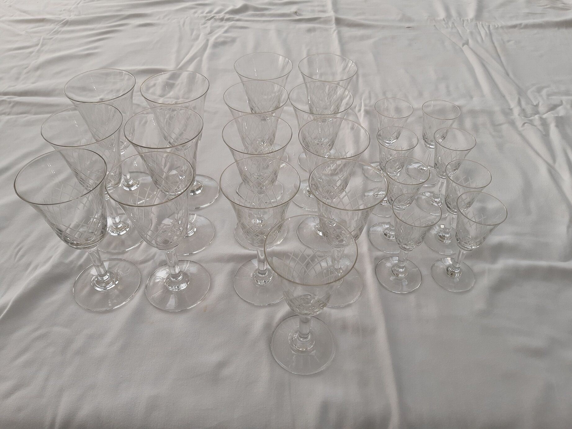 Finely carved antique crystal glasses