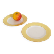 Yellow dessert service in Lunéville earthenware, Jonquille model