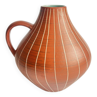 Vase en céramique avec anse Gramann Keramik, Allemagne, années 1970.