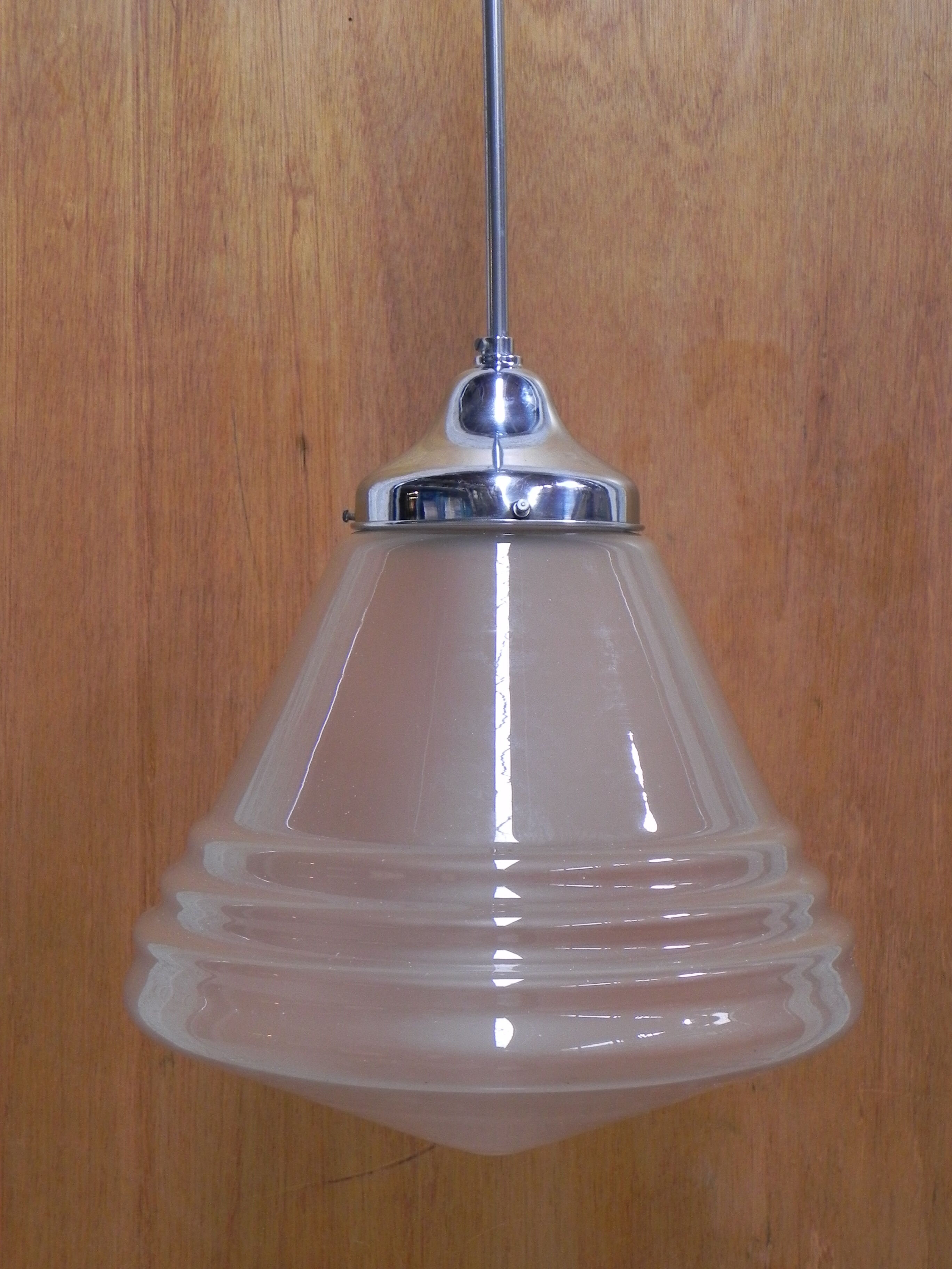 Art Deco hanging lamp with frosted glass shade
