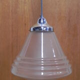 Art Deco hanging lamp with frosted glass shade