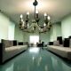 1950’s Opaline Glass Bronze Chandelier