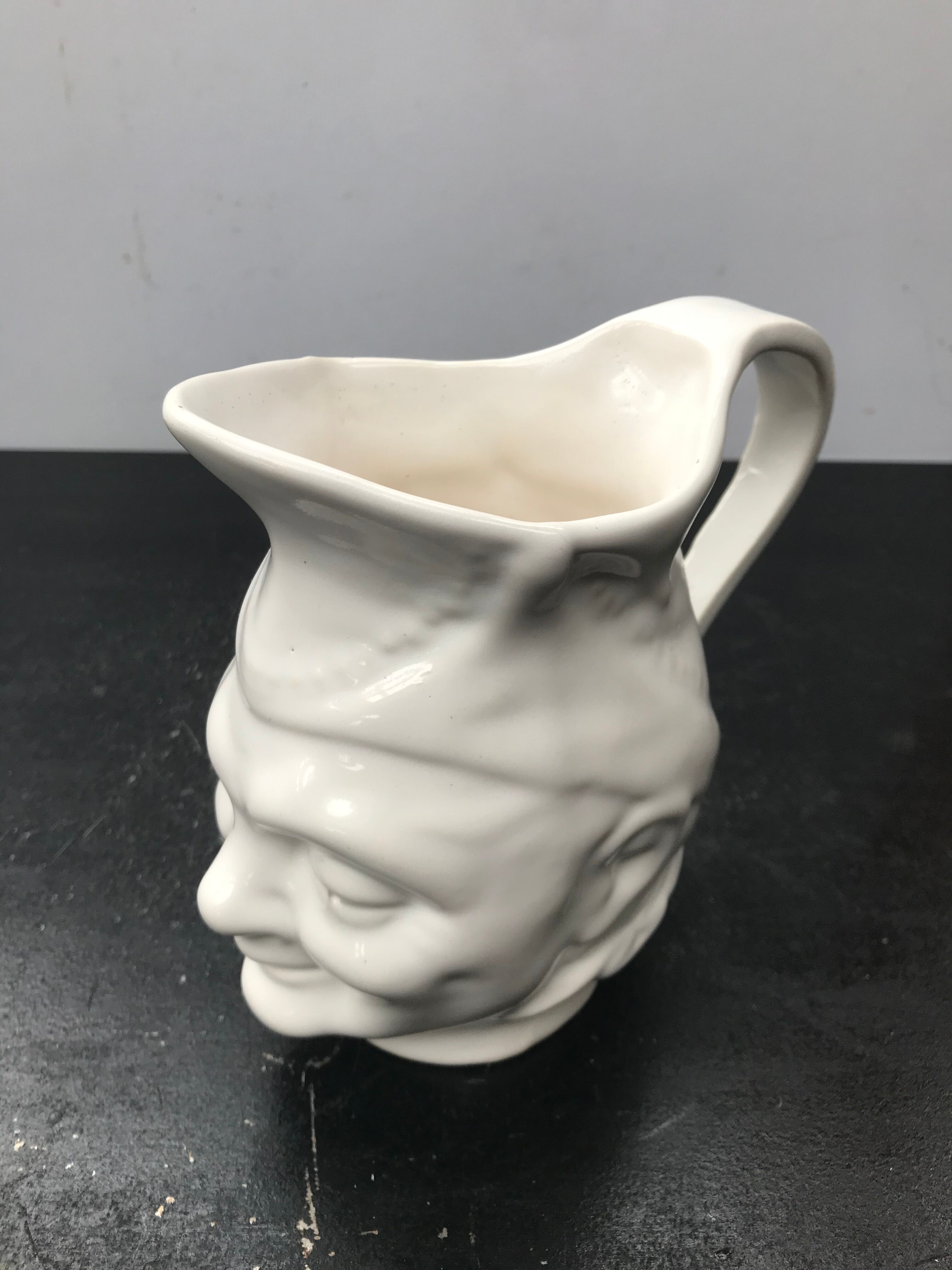 Former white ceramic pitcher shape head 70s vintage