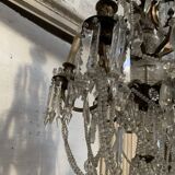 Lustre "Fontaine " de style Louis XV en bronze et pampilles XX siècle