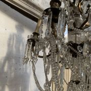Louis XV style "Fontaine" chandelier in bronze and 20th century pendants