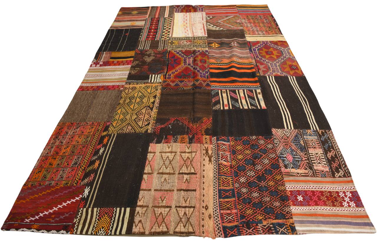 7x10 Multicolor Traditional Handmade Kilim Rug, 202x304Cm