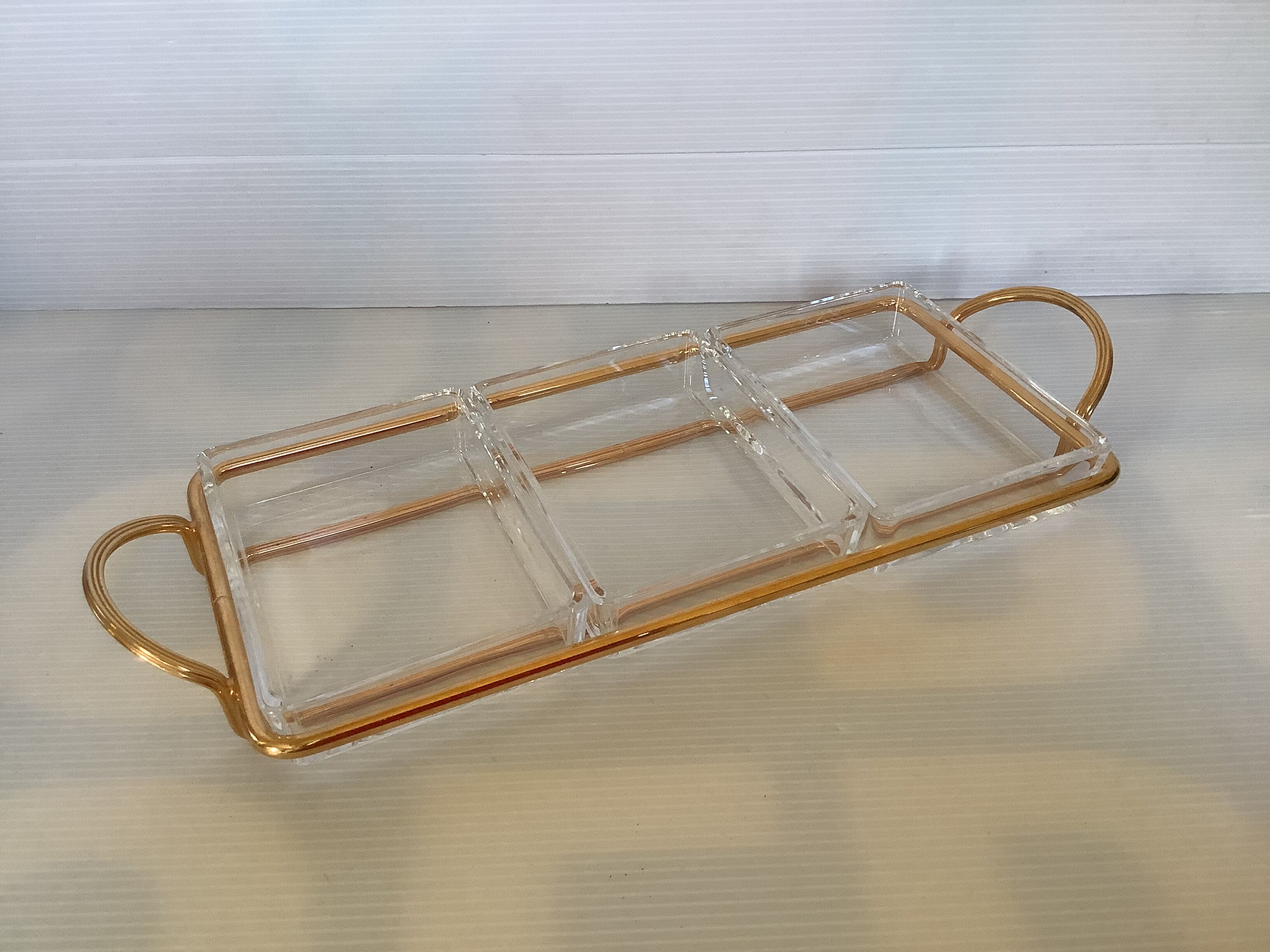 Golden servant 3 ramekins glass Italy